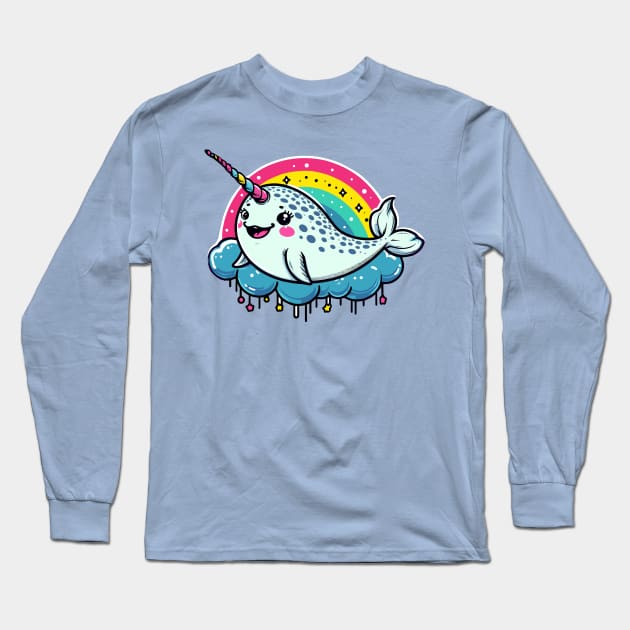 Charming Sea Unicorn Long Sleeve T-Shirt by chems eddine